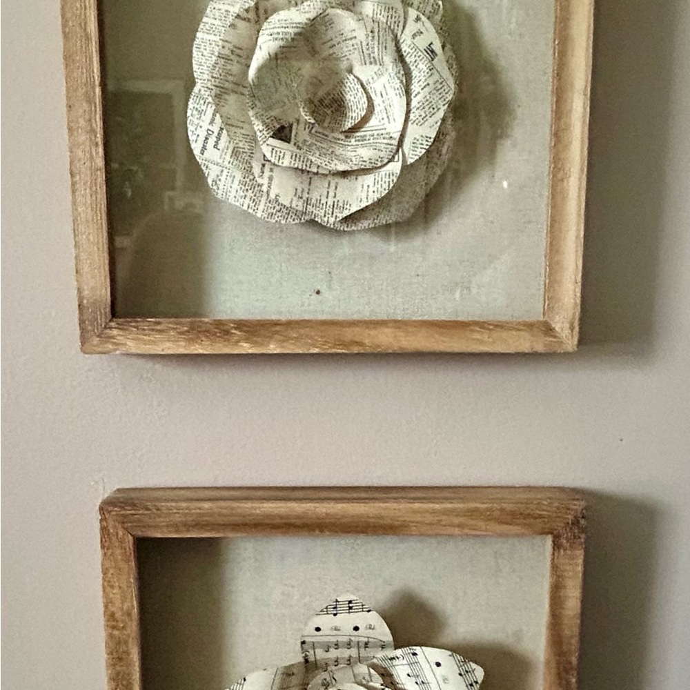 Framed Paper Flower Wall Art